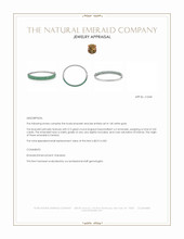 3.81 Ct.Tw.Total Carat Weight Emerald Bangle Bracelet, 14K White Gold Appraisal
