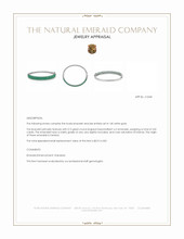3.81 Ct.Tw.Total Carat Weight Emerald Bangle Bracelet, 14K White Gold Appraisal