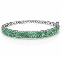 3.81 Ct.Tw. Emerald 14K White Gold bracelet