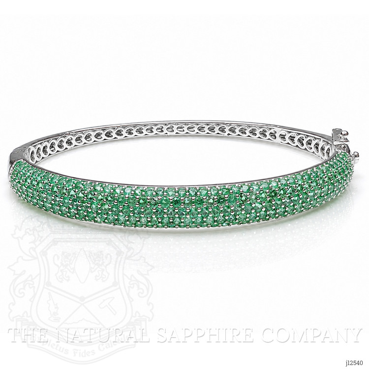 3.81 Ct.Tw. Emerald Bangle Bracelet, 14K White Gold