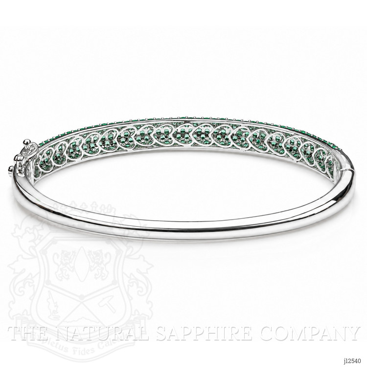 3.81 Ct.Tw. Emerald Bangle Bracelet, 14K White Gold