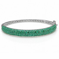 3.81 Ct.Tw. Emerald 14K White Gold bracelet