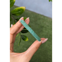 3.81&nbsp;Ct.Tw.Total Carat Weight Emerald Bangle Bracelet, 14K White Gold Life Style