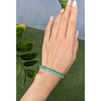 3.81&nbsp;Ct.Tw.Total Carat Weight Emerald Bangle Bracelet, 14K White Gold Life Style