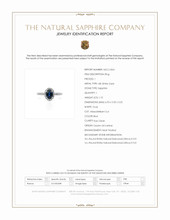 1.10 Ct. Blue Sapphire and Natural Diamond Pave Ring, 18K White Gold Scan Report