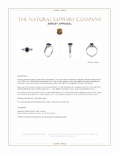 1.02 Ct. Blue Sapphire and Natural Diamond Pave Ring, 18K White Gold Appraisal