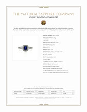1.02 Ct. Blue Sapphire and Natural Diamond Pave Ring, 18K White Gold Scan Report