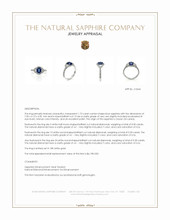 1.72 Ct. Blue Sapphire and Natural Diamond Pave Ring, 18K White Gold Appraisal