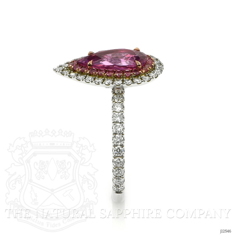 1.88 Ct. Pink Sapphire and Natural Diamond Pave Ring, 18K White & Yellow