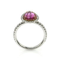 1.88 Ct. Pink Sapphire and Natural Diamond Pave Ring, 18K White & Yellow Image