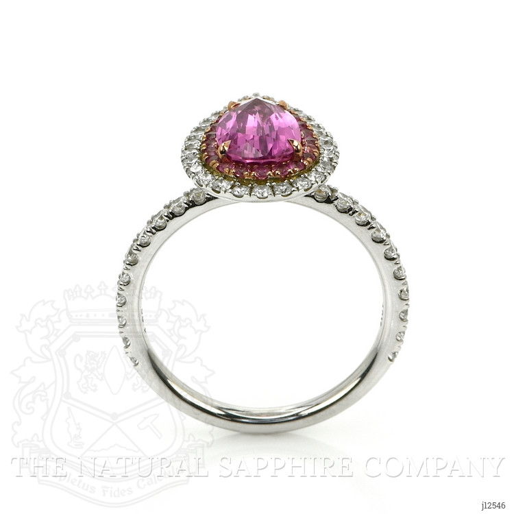 1.88 Ct. Pink Sapphire and Natural Diamond Pave Ring, 18K White & Yellow