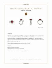 0.96 Ct. Ruby and Natural Diamond Pave Ring, 18K White Gold Appraisal
