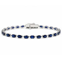 8.09 Ct.Tw. Sapphire 14K White Gold bracelet