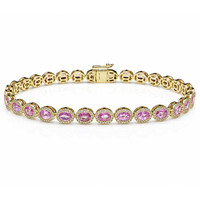 6.44 Ct.Tw. Sapphire 14K Yellow Gold bracelet