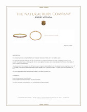 3.25&nbsp;Ct.Tw.Total Carat Weight Ruby and Natural Diamond Pave Bracelet, 14K Yellow Gold Appraisal