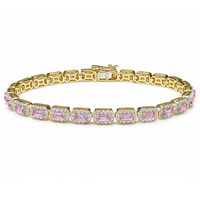 2.40 Ct.Tw. Sapphire 14K Yellow Gold bracelet