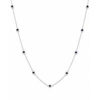 0.66 Ct. Sapphire 14K White Gold necklace