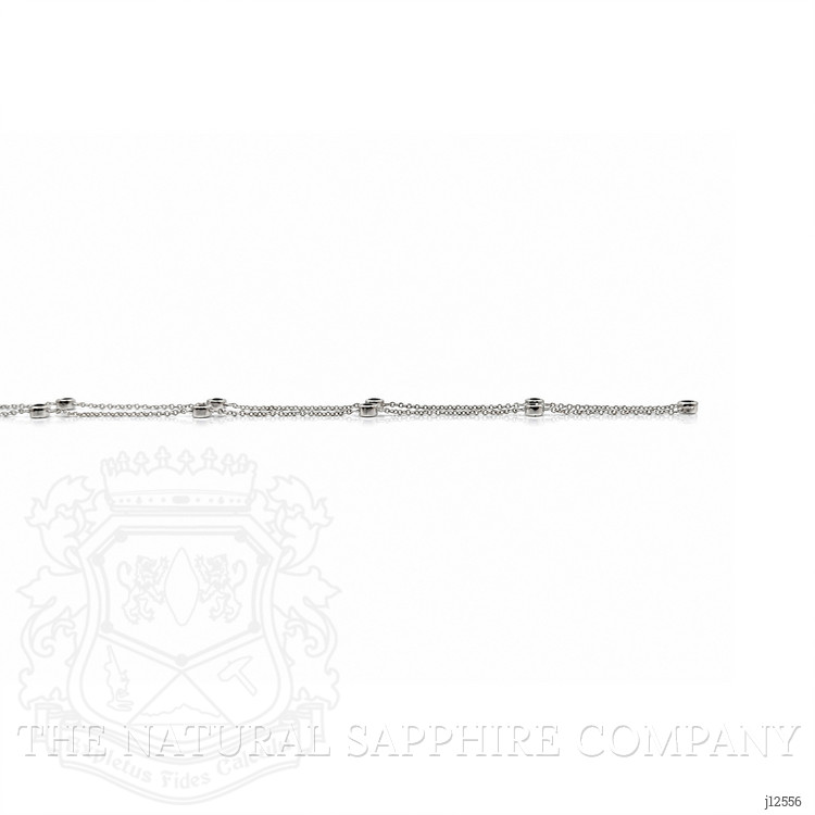 0.66 Ct. Blue Sapphire Bezel Necklace, 14K White Gold