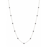 0.66 Ct. Blue Sapphire Bezel Necklace, 14K White Gold Image