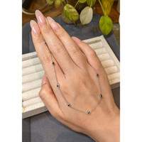 0.66 Ct. Blue Sapphire Bezel Necklace, 14K White Gold Life Style
