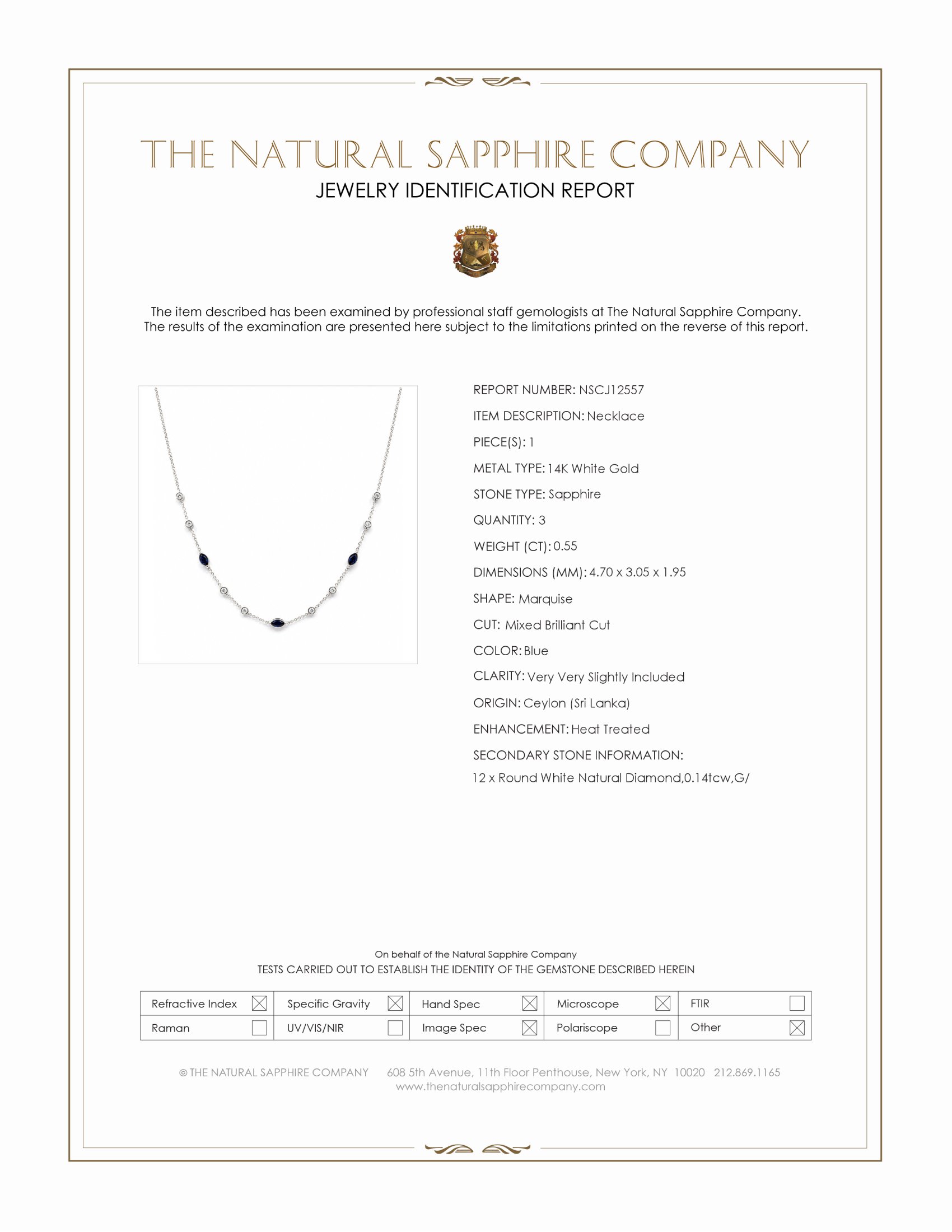 0.55 Ct. Blue Sapphire and Natural Diamond Bezel Necklace, 14K White Gold