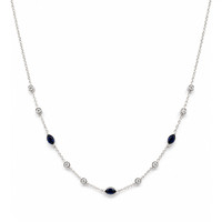 0.55 Ct. Sapphire 14K White Gold necklace