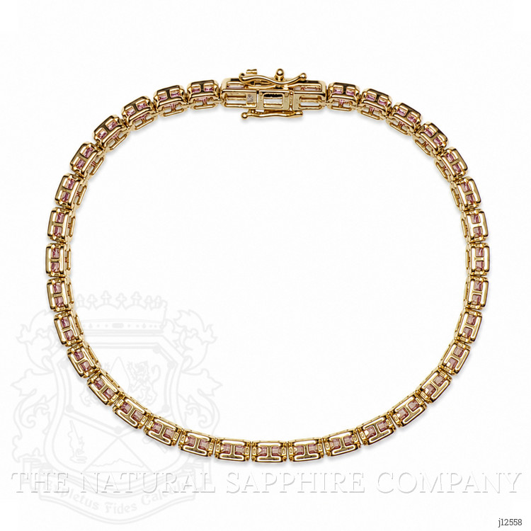6.67 Ct.Tw. Pink Sapphire Tennis/Line Bracelet, 14K Yellow Gold