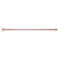 6.67&nbsp;Ct.Tw.Total Carat Weight Pink Sapphire Tennis/Line Bracelet, 14K Yellow Gold Image