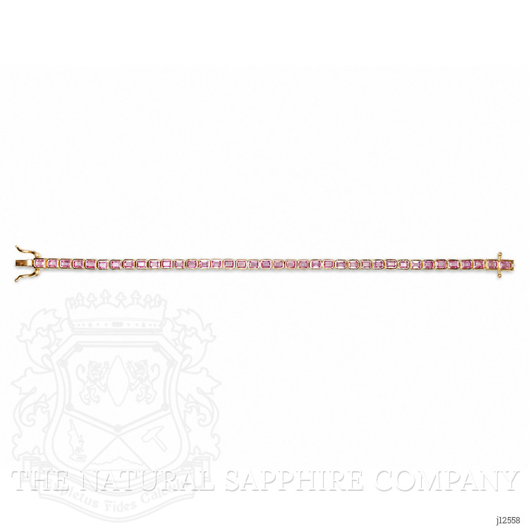 6.67 Ct.Tw. Pink Sapphire Tennis/Line Bracelet, 14K Yellow Gold