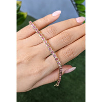 6.67&nbsp;Ct.Tw.Total Carat Weight Pink Sapphire Tennis/Line Bracelet, 14K Yellow Gold Life Style