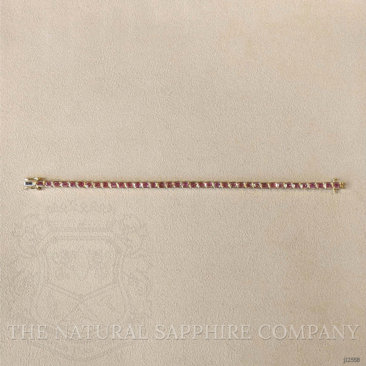 6.67 Ct.Tw. Pink Sapphire Tennis/Line Bracelet, 14K Yellow Gold