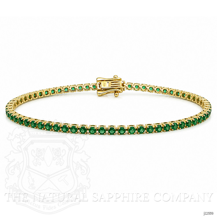 2.73 Ct.Tw. Emerald Tennis/Line Bracelet, 14K Yellow Gold