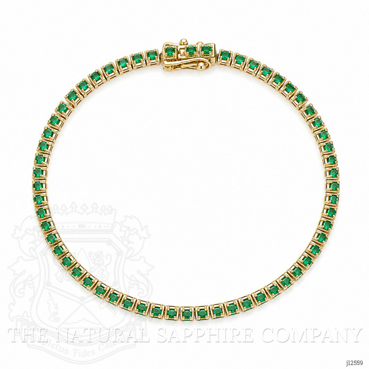 2.73 Ct.Tw. Emerald Tennis/Line Bracelet, 14K Yellow Gold