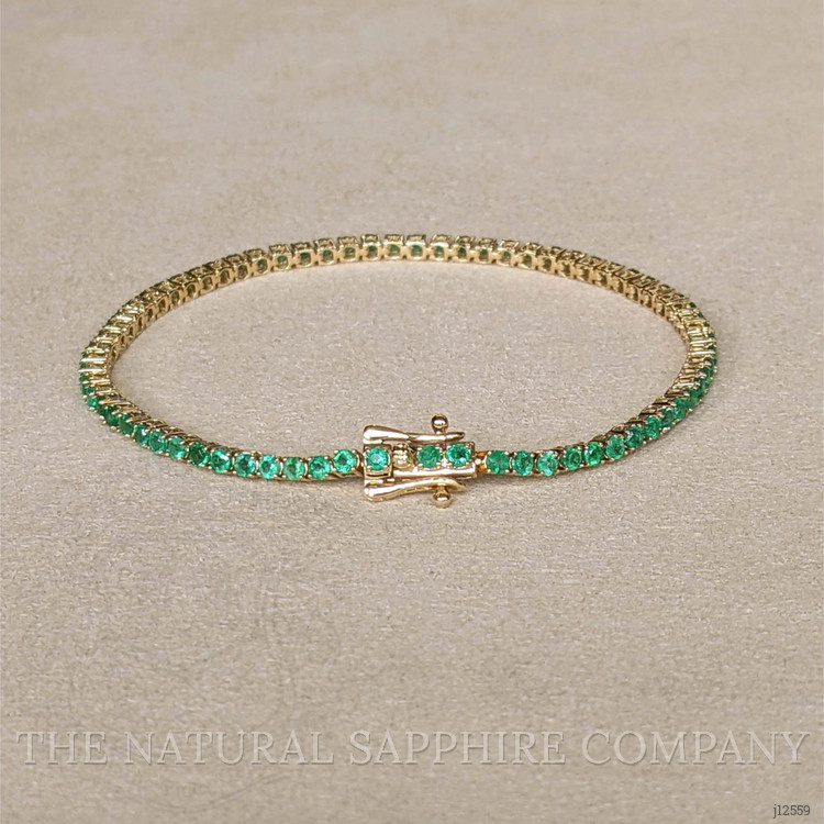 2.73 Ct.Tw. Emerald Tennis/Line Bracelet, 14K Yellow Gold