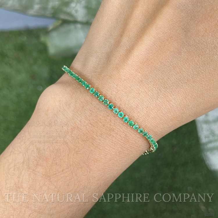 2.73 Ct.Tw. Emerald Tennis/Line Bracelet, 14K Yellow Gold