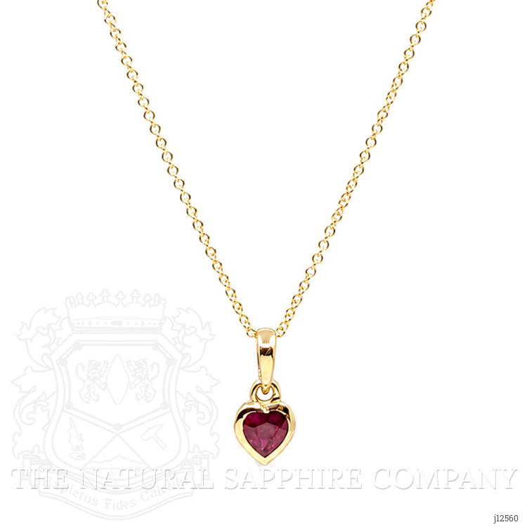 0.56 Ct. Ruby Bezel Pendant, 14K Yellow Gold