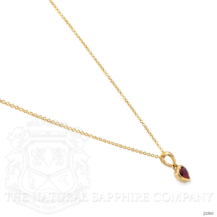 0.56 Ct. Ruby Bezel Pendant, 14K Yellow Gold