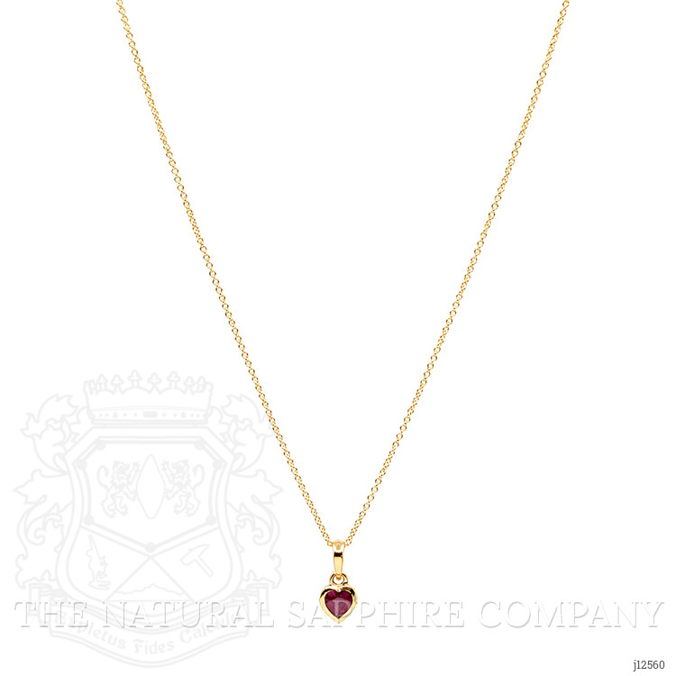 0.56 Ct. Ruby Bezel Pendant, 14K Yellow Gold