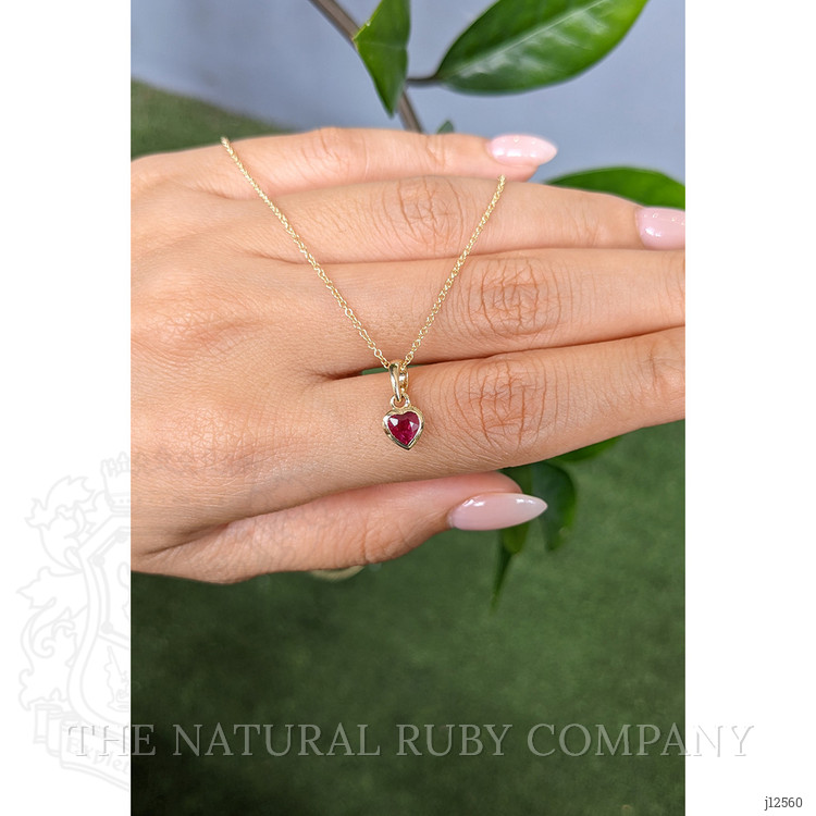 0.56 Ct. Ruby Bezel Pendant, 14K Yellow Gold