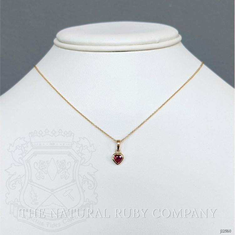 0.56 Ct. Ruby Bezel Pendant, 14K Yellow Gold
