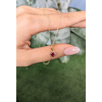 0.56 Ct. Ruby Bezel Pendant, 14K Yellow Gold Life Style