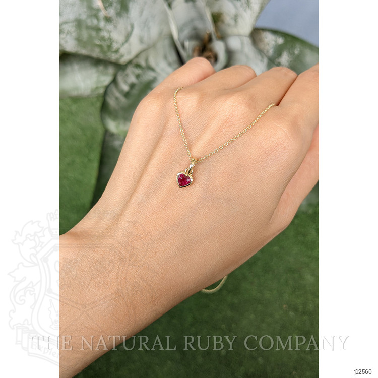 0.56 Ct. Ruby Bezel Pendant, 14K Yellow Gold