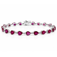 6.72 Ct.Tw. Ruby 14K White Gold bracelet