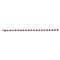 6.72&nbsp;Ct.Tw.Total Carat Weight Ruby and Natural Diamond Solitaire Bracelet, 14K White Gold Image
