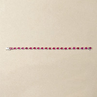 6.72 Ct.Tw.Total Carat Weight Ruby and Natural Diamond Solitaire Bracelet, 14K White Gold Life Style