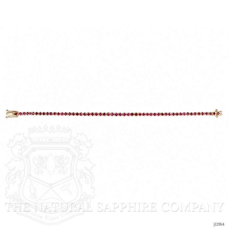 3.18 Ct.Tw. Ruby Tennis/Line Bracelet, 14K Yellow Gold