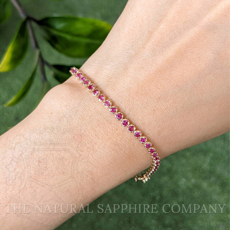 3.18 Ct.Tw. Ruby Tennis/Line Bracelet, 14K Yellow Gold
