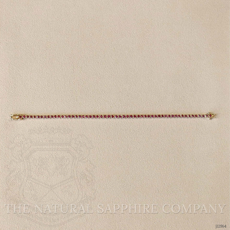 3.18 Ct.Tw. Ruby Tennis/Line Bracelet, 14K Yellow Gold