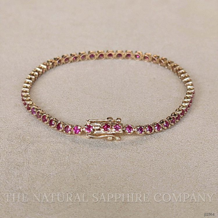 3.18 Ct.Tw. Ruby Tennis/Line Bracelet, 14K Yellow Gold