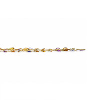 18.49 Ct. Multi Color Sapphire Bezel Necklace, 14K Yellow Gold Image